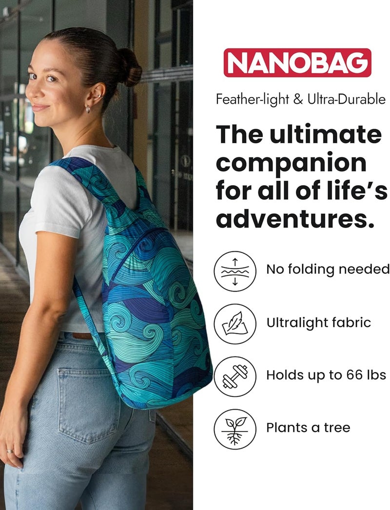 Nanobag Store Ultra-Lightweight Foldable Backpack for Traveling and Compact Mini Hiking Pack for Men & Women, Reusable Collapsible - Image 3